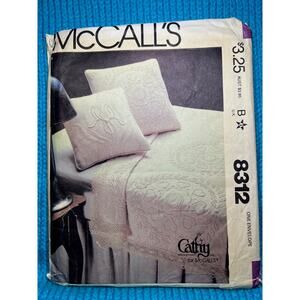 McCalls 8312 Sewing pattern embroidery transfers beadcover table runner